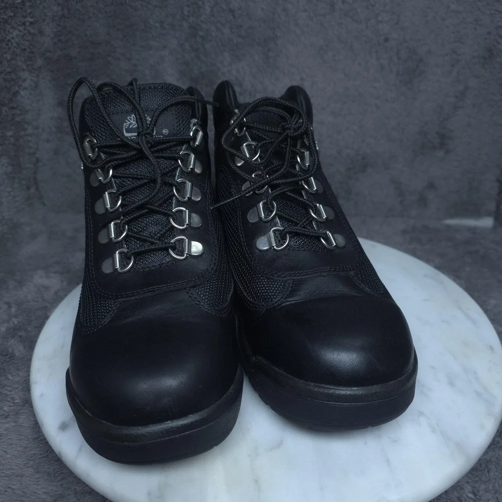 Timberland Boots Shoes Boys Size 5 Black Leather Hiking Trail Combat TB11590607